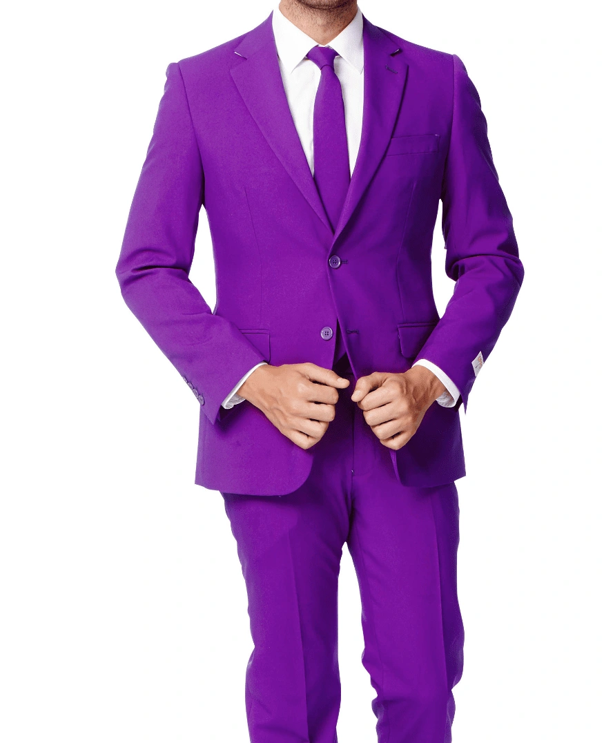Purple Reign Suit: Modern Flat Front Style for the Stylish Man. Two-Piece Perfection.